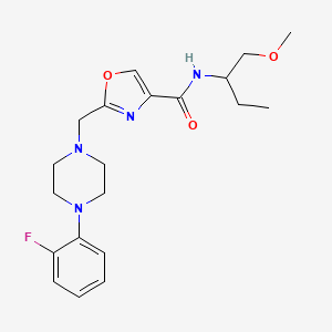 molecular formula C20H27FN4O3 B4461583 2-{[4-(2-fluorophenyl)-1-piperazinyl]methyl}-N-[1-(methoxymethyl)propyl]-1,3-oxazole-4-carboxamide 