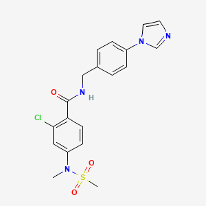 molecular formula C19H19ClN4O3S B4461586 2-chloro-N-[4-(1H-imidazol-1-yl)benzyl]-4-[methyl(methylsulfonyl)amino]benzamide CAS No. 1269039-68-0