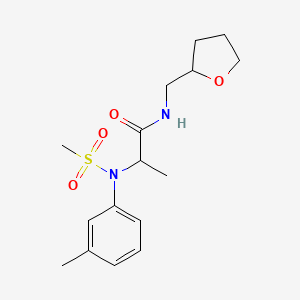 molecular formula C16H24N2O4S B4461593 N~2~-(3-methylphenyl)-N~2~-(methylsulfonyl)-N~1~-(tetrahydro-2-furanylmethyl)alaninamide 