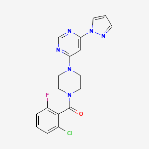 4-[4-(2-chloro-6-fluorobenzoyl)-1-piperazinyl]-6-(1H-pyrazol-1-yl)pyrimidine