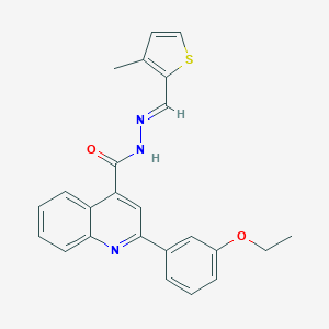 molecular formula C24H21N3O2S B446162 2-(3-ethoxyphenyl)-N'-[(3-methyl-2-thienyl)methylene]-4-quinolinecarbohydrazide 
