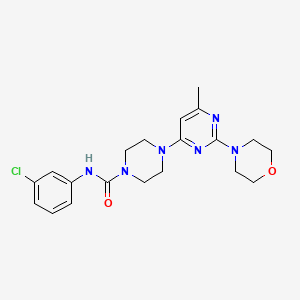 molecular formula C20H25ClN6O2 B4461633 N-(3-chlorophenyl)-4-[6-methyl-2-(4-morpholinyl)-4-pyrimidinyl]-1-piperazinecarboxamide 