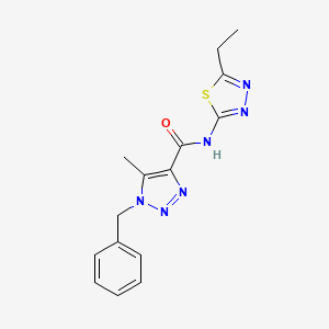 molecular formula C15H16N6OS B4461646 1-benzyl-N-(5-ethyl-1,3,4-thiadiazol-2-yl)-5-methyl-1H-1,2,3-triazole-4-carboxamide 