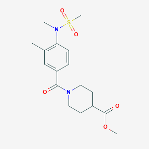 molecular formula C17H24N2O5S B4461652 methyl 1-{3-methyl-4-[methyl(methylsulfonyl)amino]benzoyl}-4-piperidinecarboxylate 