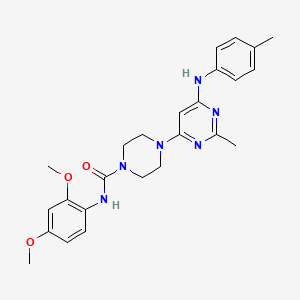 molecular formula C25H30N6O3 B4461656 N-(2,4-dimethoxyphenyl)-4-{2-methyl-6-[(4-methylphenyl)amino]-4-pyrimidinyl}-1-piperazinecarboxamide 