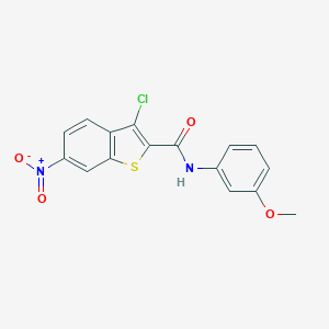molecular formula C16H11ClN2O4S B446167 3-chloro-N-(3-methoxyphenyl)-6-nitro-1-benzothiophene-2-carboxamide 