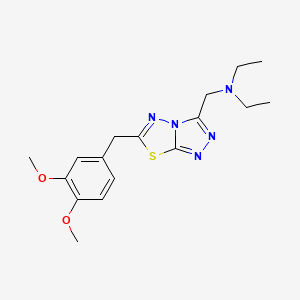 molecular formula C17H23N5O2S B4461672 N-{[6-(3,4-dimethoxybenzyl)[1,2,4]triazolo[3,4-b][1,3,4]thiadiazol-3-yl]methyl}-N-ethylethanamine 