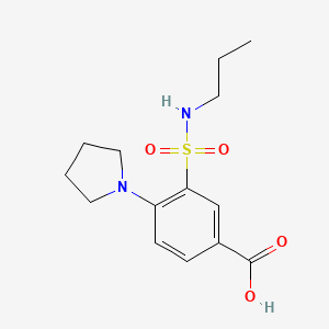 molecular formula C14H20N2O4S B4461689 3-[(propylamino)sulfonyl]-4-(1-pyrrolidinyl)benzoic acid 
