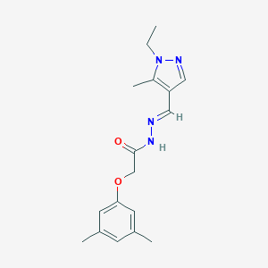 molecular formula C17H22N4O2 B446172 2-(3,5-dimethylphenoxy)-N'-[(E)-(1-ethyl-5-methyl-1H-pyrazol-4-yl)methylidene]acetohydrazide 