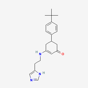 molecular formula C21H27N3O B4461722 5-(4-tert-butylphenyl)-3-{[2-(1H-imidazol-4-yl)ethyl]amino}-2-cyclohexen-1-one 