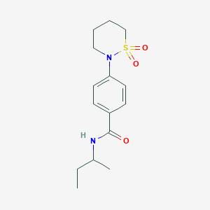 molecular formula C15H22N2O3S B4461731 N-(sec-butyl)-4-(1,1-dioxido-1,2-thiazinan-2-yl)benzamide 