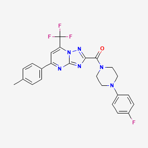 molecular formula C24H20F4N6O B4461745 2-{[4-(4-fluorophenyl)-1-piperazinyl]carbonyl}-5-(4-methylphenyl)-7-(trifluoromethyl)[1,2,4]triazolo[1,5-a]pyrimidine 