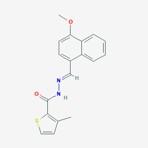 molecular formula C18H16N2O2S B446175 N'-[(4-methoxy-1-naphthyl)methylene]-3-methyl-2-thiophenecarbohydrazide 