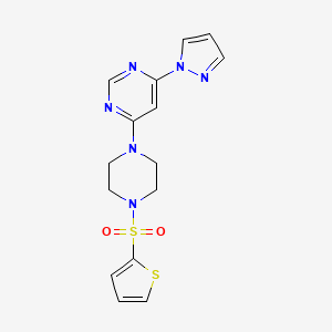 molecular formula C15H16N6O2S2 B4461751 4-(1H-pyrazol-1-yl)-6-[4-(2-thienylsulfonyl)-1-piperazinyl]pyrimidine 