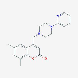 molecular formula C21H23N3O2 B4461777 6,8-dimethyl-4-{[4-(2-pyridinyl)-1-piperazinyl]methyl}-2H-chromen-2-one 