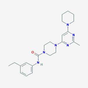 molecular formula C23H32N6O B4461794 N-(3-ethylphenyl)-4-[2-methyl-6-(1-piperidinyl)-4-pyrimidinyl]-1-piperazinecarboxamide 