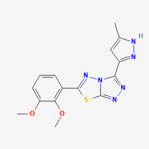 6-(2,3-dimethoxyphenyl)-3-(3-methyl-1H-pyrazol-5-yl)[1,2,4]triazolo[3,4-b][1,3,4]thiadiazole