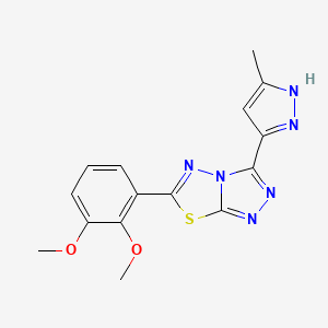 molecular formula C15H14N6O2S B4461818 6-(2,3-dimethoxyphenyl)-3-(3-methyl-1H-pyrazol-5-yl)[1,2,4]triazolo[3,4-b][1,3,4]thiadiazole 