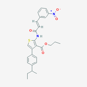Propyl 4-(4-sec-butylphenyl)-2-[(3-{3-nitrophenyl}acryloyl)amino]-3-thiophenecarboxylate