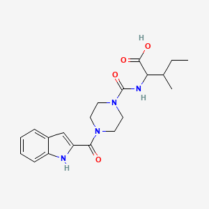 molecular formula C20H26N4O4 B4461831 N-{[4-(1H-indol-2-ylcarbonyl)-1-piperazinyl]carbonyl}isoleucine 