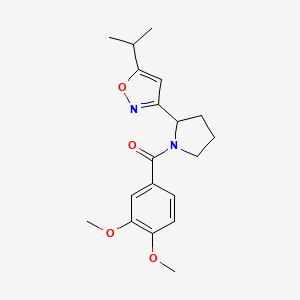 molecular formula C19H24N2O4 B4461835 3-[1-(3,4-dimethoxybenzoyl)-2-pyrrolidinyl]-5-isopropylisoxazole 