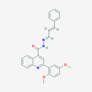 molecular formula C27H23N3O3 B446188 2-(2,5-dimethoxyphenyl)-N'-(3-phenyl-2-propenylidene)-4-quinolinecarbohydrazide 
