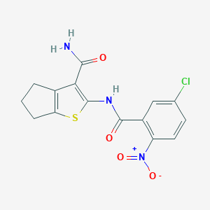 2-({5-chloro-2-nitrobenzoyl}amino)-5,6-dihydro-4H-cyclopenta[b]thiophene-3-carboxamide
