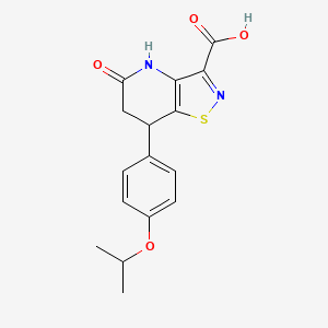 molecular formula C16H16N2O4S B4461903 7-(4-isopropoxyphenyl)-5-oxo-4,5,6,7-tetrahydroisothiazolo[4,5-b]pyridine-3-carboxylic acid 