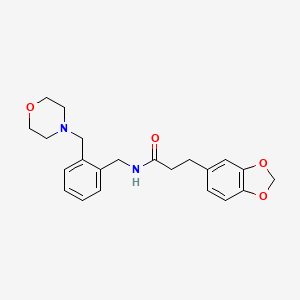 molecular formula C22H26N2O4 B4461909 3-(1,3-benzodioxol-5-yl)-N-[2-(4-morpholinylmethyl)benzyl]propanamide 
