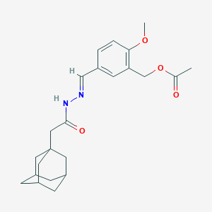 molecular formula C23H30N2O4 B446192 5-[2-(1-Adamantylacetyl)carbohydrazonoyl]-2-methoxybenzyl acetate 