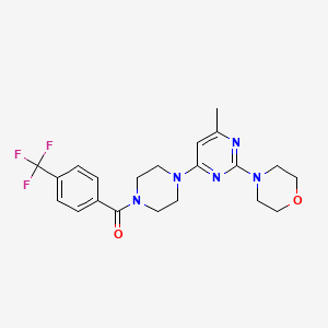 molecular formula C21H24F3N5O2 B4461938 4-(4-methyl-6-{4-[4-(trifluoromethyl)benzoyl]-1-piperazinyl}-2-pyrimidinyl)morpholine 