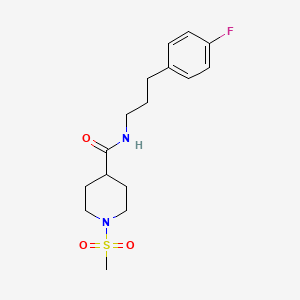 molecular formula C16H23FN2O3S B4461953 N-[3-(4-fluorophenyl)propyl]-1-(methylsulfonyl)-4-piperidinecarboxamide 