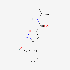 molecular formula C13H16N2O3 B4461958 3-(2-hydroxyphenyl)-N-isopropyl-4,5-dihydro-5-isoxazolecarboxamide 