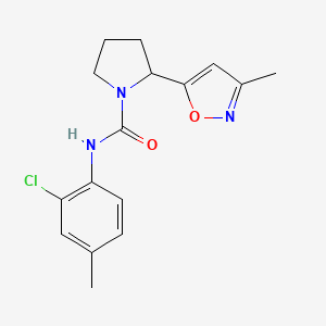 molecular formula C16H18ClN3O2 B4461977 N-(2-chloro-4-methylphenyl)-2-(3-methyl-5-isoxazolyl)-1-pyrrolidinecarboxamide 