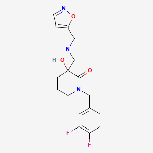 1-(3,4-difluorobenzyl)-3-hydroxy-3-{[(5-isoxazolylmethyl)(methyl)amino]methyl}-2-piperidinone