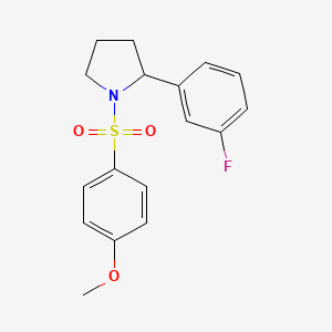 2-(3-fluorophenyl)-1-[(4-methoxyphenyl)sulfonyl]pyrrolidine