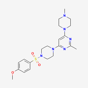 molecular formula C21H30N6O3S B4462028 4-{4-[(4-methoxyphenyl)sulfonyl]-1-piperazinyl}-2-methyl-6-(4-methyl-1-piperazinyl)pyrimidine 