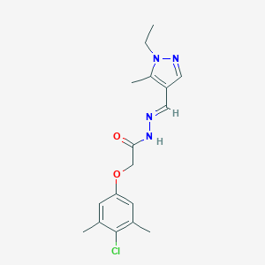 2-(4-chloro-3,5-dimethylphenoxy)-N'-[(1-ethyl-5-methyl-1H-pyrazol-4-yl)methylene]acetohydrazide