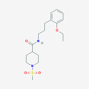 molecular formula C18H28N2O4S B4462040 N-[3-(2-ethoxyphenyl)propyl]-1-(methylsulfonyl)-4-piperidinecarboxamide 