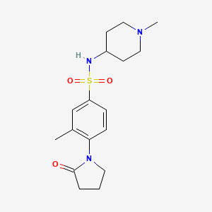 molecular formula C17H25N3O3S B4462055 3-methyl-N-(1-methyl-4-piperidinyl)-4-(2-oxo-1-pyrrolidinyl)benzenesulfonamide 