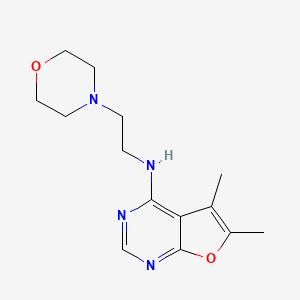 molecular formula C14H20N4O2 B4462062 5,6-dimethyl-N-[2-(4-morpholinyl)ethyl]furo[2,3-d]pyrimidin-4-amine 