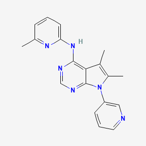 molecular formula C19H18N6 B4462085 5,6-dimethyl-N-(6-methyl-2-pyridinyl)-7-(3-pyridinyl)-7H-pyrrolo[2,3-d]pyrimidin-4-amine 