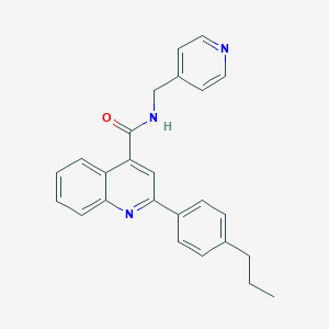 molecular formula C25H23N3O B446209 2-(4-propylphenyl)-N-(pyridin-4-ylmethyl)quinoline-4-carboxamide 