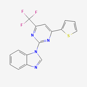 1-[4-(2-thienyl)-6-(trifluoromethyl)-2-pyrimidinyl]-1H-benzimidazole