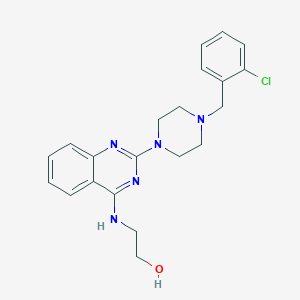 molecular formula C21H24ClN5O B4462147 2-({2-[4-(2-chlorobenzyl)-1-piperazinyl]-4-quinazolinyl}amino)ethanol 