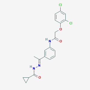 N-{3-[N-(cyclopropylcarbonyl)ethanehydrazonoyl]phenyl}-2-(2,4-dichlorophenoxy)acetamide