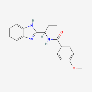 molecular formula C18H19N3O2 B4462160 N-[1-(1H-benzimidazol-2-yl)propyl]-4-methoxybenzamide 