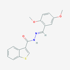 molecular formula C18H16N2O3S B446218 N'-(2,5-dimethoxybenzylidene)-1-benzothiophene-3-carbohydrazide 