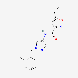 molecular formula C17H18N4O2 B4462192 5-ethyl-N-[1-(2-methylbenzyl)-1H-pyrazol-4-yl]-3-isoxazolecarboxamide 