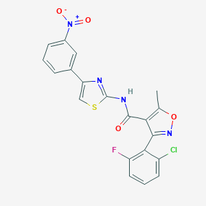 molecular formula C20H12ClFN4O4S B446221 3-(2-chloro-6-fluorophenyl)-5-methyl-N-[4-(3-nitrophenyl)-1,3-thiazol-2-yl]-1,2-oxazole-4-carboxamide 